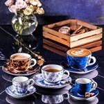Блюдце «Аида» с декором;фарфор;D=16см;белый,синий 502957 - фото 830621