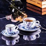 Блюдце «Аида» с декором;фарфор;D=16см;белый,синий 502957 - фото 830622