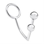 Кольцо на пенис с анальным стимулятором Two Bead Stainless Steel Anal Hook & Cock Ring 503480 - фото 853307