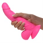 Розовый фаллоимитатор на присоске 7.5  Dildo with Balls - 21,5 см. 513693 - фото 43844