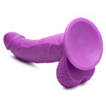 Фиолетовый фаллоимитатор на присоске 7.5  Dildo with Balls - 21,5 см. 513694 - фото 43851