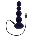 Фиолетовые анальные бусы с вибрацией и вращением Pleasure Orbit - 17,8 см. 516402