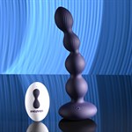 Фиолетовые анальные бусы с вибрацией и вращением Pleasure Orbit - 17,8 см. 516402