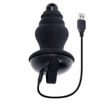 Черный вибростимулятор со съёмной насадкой Echo - 15,3 см. 516404