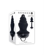 Черный вибростимулятор со съёмной насадкой Echo - 15,3 см. 516404