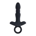 Черный анальный вибростимулятор с поступательными движениями Slayer - 20 см. 516405