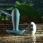 Изумрудная анальная вибропробка с пультом ДУ Tunnel Tapper - 12,1 см. 516406