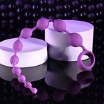 Лиловая анальная цепочка Beaded Adventure - 35,5 см. 516410