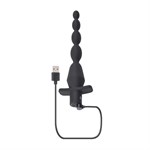 Черная анальная елочка с вибрацией Vibrating Butt Beads - 22 см. 516414