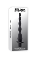 Черная анальная елочка с вибрацией Vibrating Butt Beads - 22 см. 516414