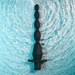 Черная анальная елочка с вибрацией Vibrating Butt Beads - 22 см. 516414