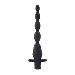 Черная анальная елочка с вибрацией Vibrating Butt Beads - 22 см. 516414 - фото 852195
