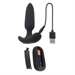 Черная анальная вибропробка с пультом ДУ Black Beauty - 11,3 см. 516415