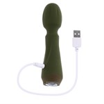 Мини-вибромассажёр цвета хаки Heartfelt - 13,4 см. 519061