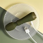 Мини-вибромассажёр цвета хаки Heartfelt - 13,4 см. 519061