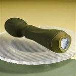 Мини-вибромассажёр цвета хаки Heartfelt - 13,4 см. 519061