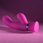 Розовый вибростимулятор-кролик Next Wave - 16,3 см. 519063