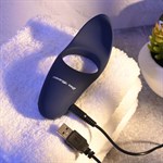 Синее эрекционное виброкольцо Cup ’Em 519066