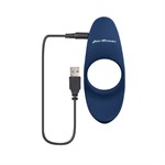 Синее эрекционное виброкольцо Cup ’Em 519066