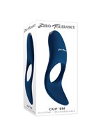 Синее эрекционное виброкольцо Cup ’Em 519066