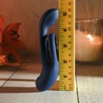 Синее эрекционное виброкольцо с двойным подхватом мошонки Ring Around The Rosy 519067