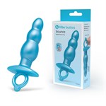 Голубая анальная пробка-елочка из силикона Bounce Plug - 14,3 см. 519077