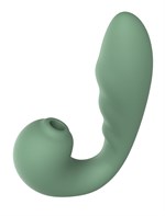 Зеленый вибратор с вакуумной стимуляцией Duo Viro 519161 - фото 847803