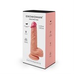 Телесный фаллоимитатор с розовой головкой - 19 см. 519184