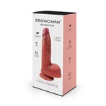 Телесный дилдо с мошонкой и присоской - 20 см. 519185