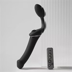 Черный безремневой вибрострапон Strap-On-Me Multi Orgasm Size XL 519209