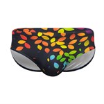 Черные мужские плавки с цветными листиками 519390