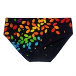 Черные мужские плавки с цветными листиками 519390