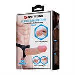 Телесный полый мужской страпон Stark - 17,5 см. 519504