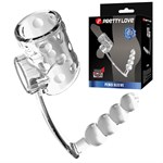 Прозрачная насадка на пенис и мошонку с анальным стимулятором Rilley 519526