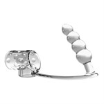 Прозрачная насадка на пенис и мошонку с анальным стимулятором Rilley 519526