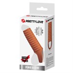 Телесная насадка на пенис с ребрышками и подхватом мошонки 519534