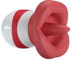 Красно-белый клиторальный стимулятор в форме рта Mina 519537