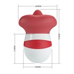 Красно-белый клиторальный стимулятор в форме рта Mina 519537