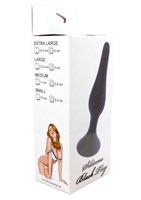 Черная анальная втулка на присоске - 10 см. 519560