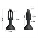 Черная анальная пробка с функцией фингеринга Hubert - 13,9 см. 519625