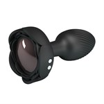 Черная анальная вибропробка с подсветкой Olman - 8,8 см. 519628