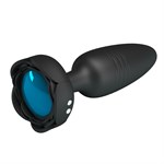 Черная анальная вибропробка с подсветкой Tarion - 12,5 см. 519629