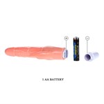 Телесный реалистичный вибратор с клиторальным отростком - 20,7 см. 519630