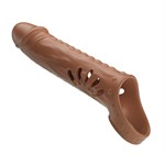 Коричневая вибронасадка с подхватом мошонки и пультом ДУ 519640