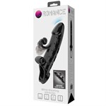 Черная вибронасадка на пенис с подхватом мошонки - 20 см. 519643