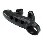 Черная вибронасадка на пенис с подхватом мошонки - 20 см. 519643