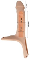 Телесный полый страпон на ремешках - 16,5 см. 519666 Телесный полый страпон на ремешках - 16,5 см. 519666