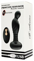 Черный массажер простаты с вибрацей и возвратно-поступательными движениями 519670