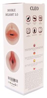 Двусторонний мастурбатор в колбе Cleo - вагина и ротик 519680