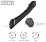 Черный вибратор для G-точки Hancock - 20,4 см 519688